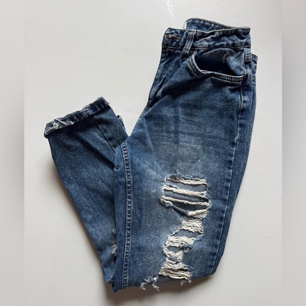 Dark Blue Ripped Boyfriend Jeans
